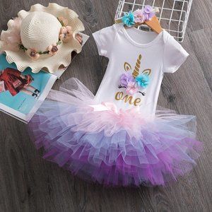 1 Year Baby Girl Clothes Unicorn Party Tutu Girls